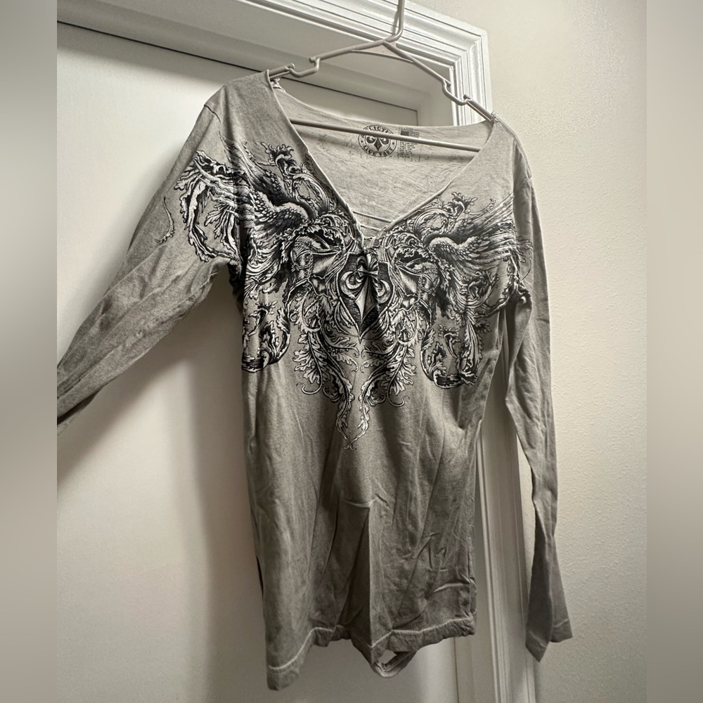 Affliction, long, sleeved shirt.